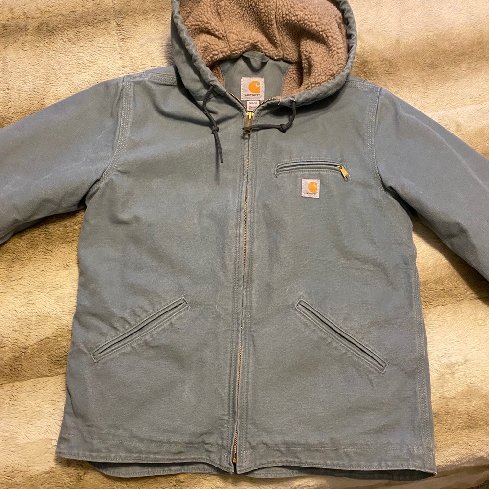 Carhartt light blue pile lining winter coat